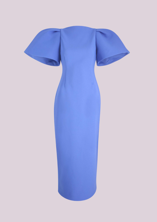 The Lora Midi Dress is Blue