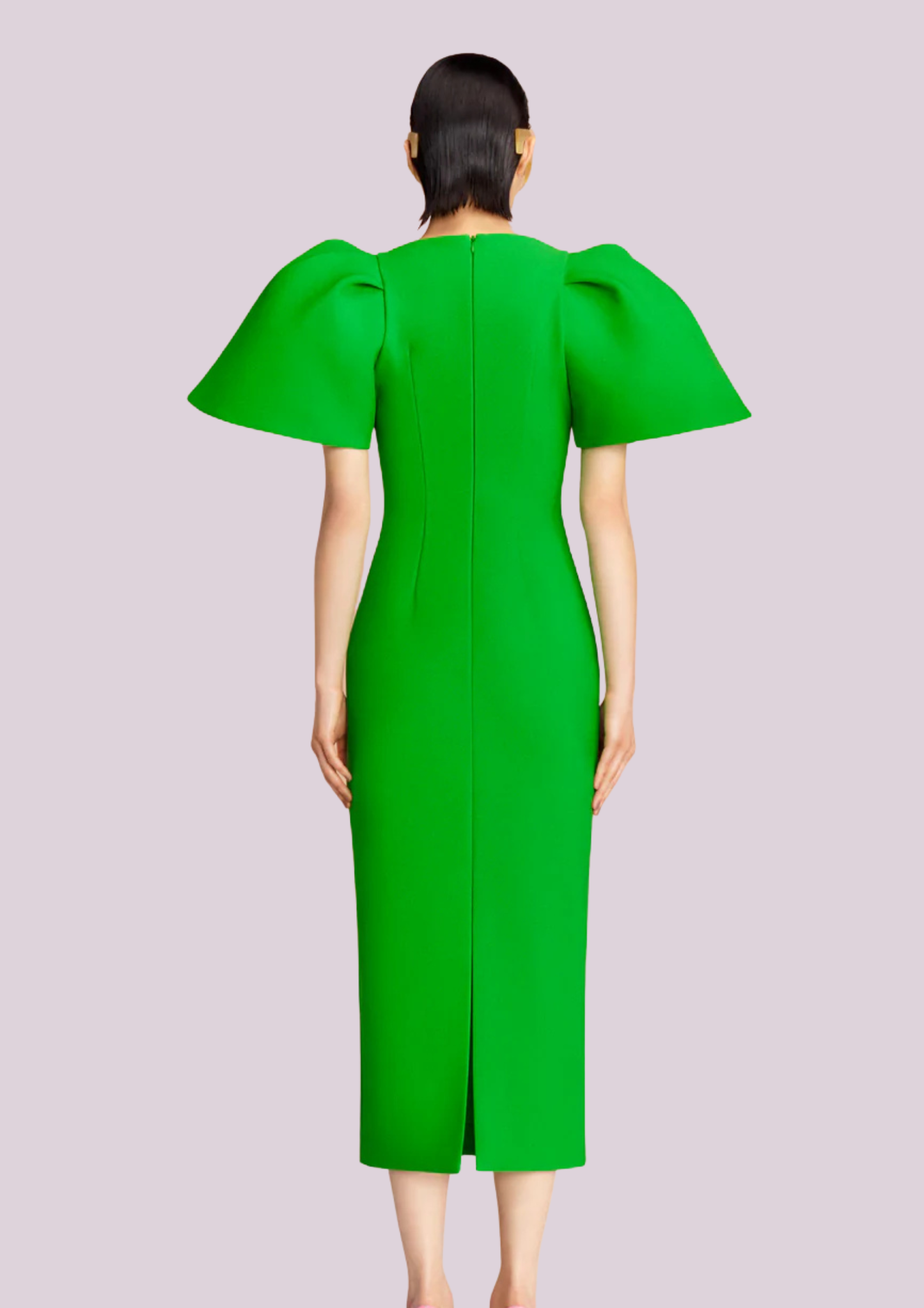 The Lora Midi Dress in Bright Green