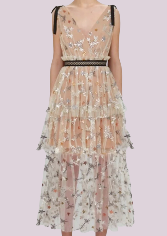 The Star Mesh Midi Dress