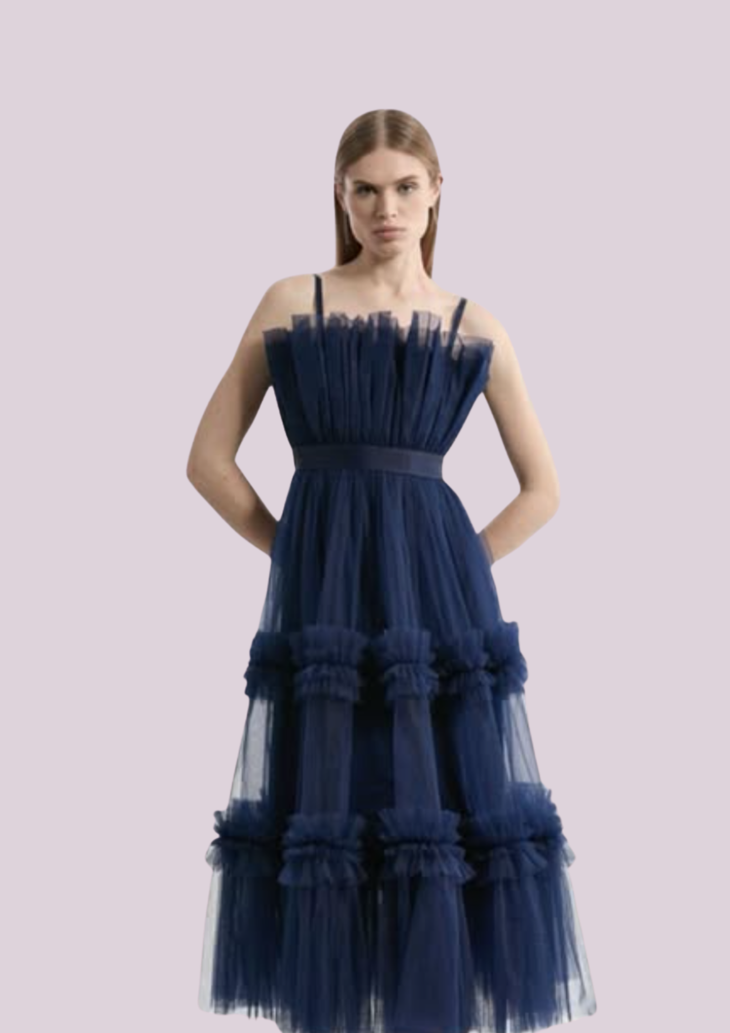 The Tiered Bandeau Midi Dress