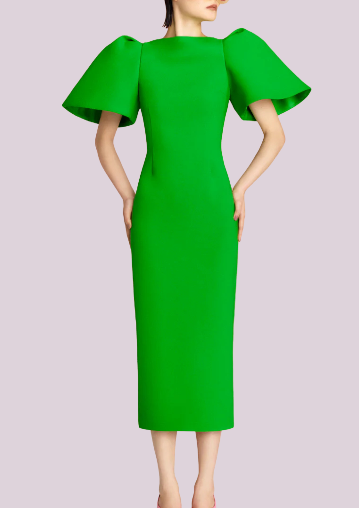 The Lora Midi Dress in Bright Green